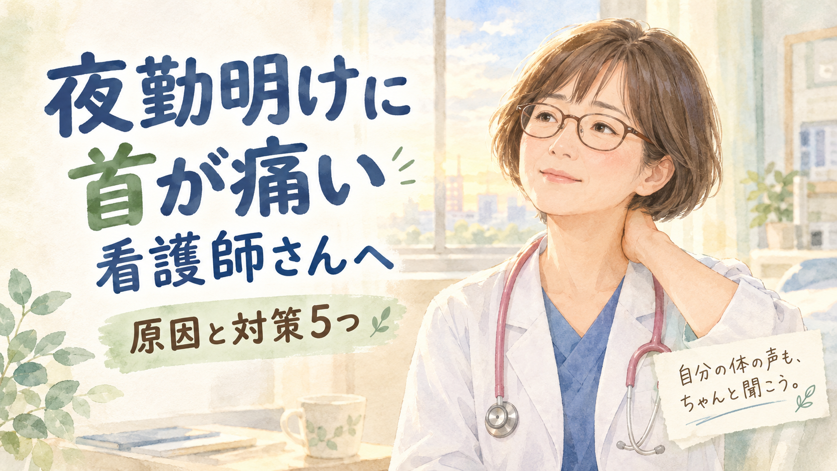 夜勤明けに首が痛い看護師さんへ｜原因と対策5つ